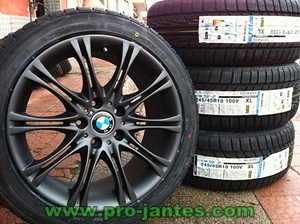 Pack jantes Bmw M3 black 18 pouces pour serie 5 & 6 + pneus NanKang SNOW SV-2 245/45X18 100 V XL
